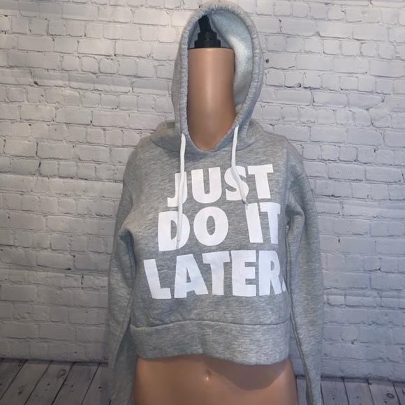 Nike Tops - COPY - Nike Just Do It Later Gray Hoodie size XS